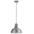Black & White Twisted Cable Pendant – Satin Nickel or White, E27 - Satin Nickel, Retro Pendant 26 cm Satin Nickel, Without Bulb