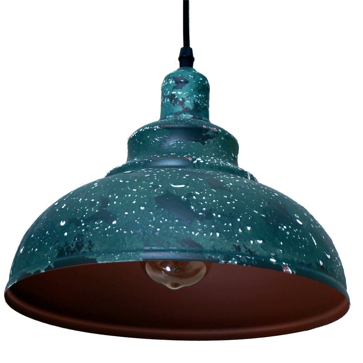 Verdigris Dome Pendant Light 29 cm – Green Patina Metal, E27 - photo 4