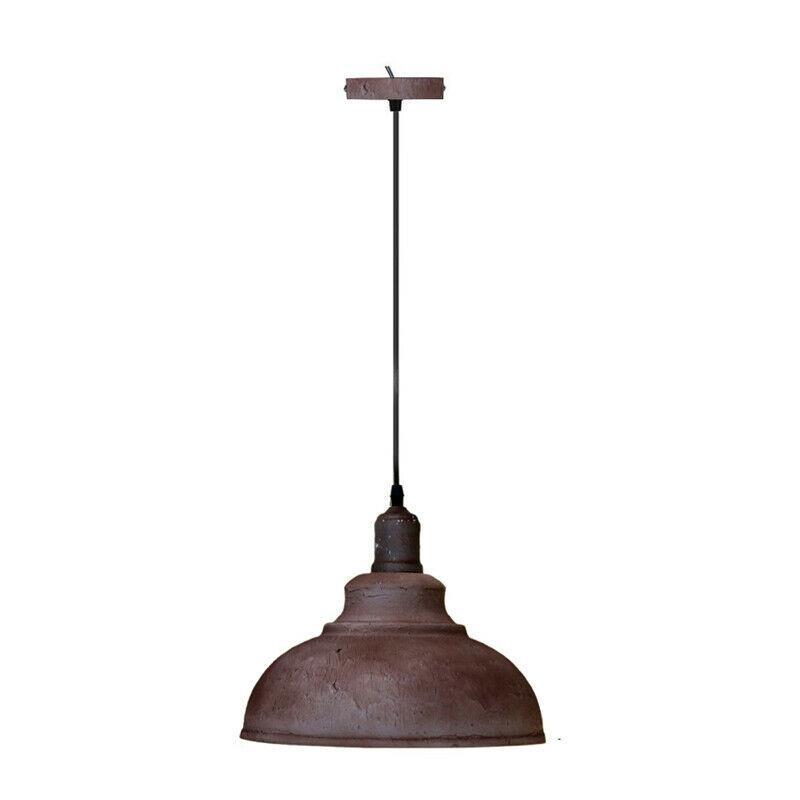 Rustic Brown Dome Pendant Light – Distressed Metal, 29 cm, E27 - photo 5