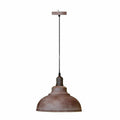 Rustic Brown Dome Pendant Light – Distressed Metal, 29 cm, E27