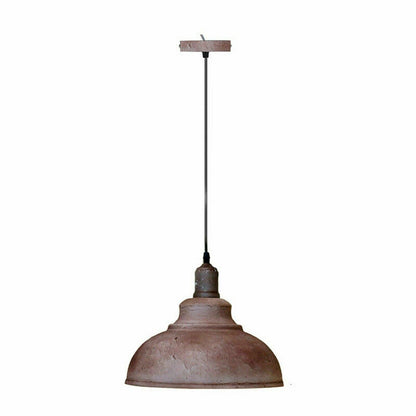 Rustic Brown Dome Pendant Light – Distressed Metal, 29 cm, E27