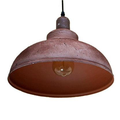 Rustic Brown Dome Pendant Light – Distressed Metal, 29 cm, E27 - photo 3