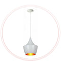 Bell Loft Pendant Light – White with Gold Inside, 22 cm