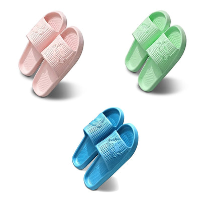 EVA Sliders, Set of 3 Pairs – Mixed Colour or All-Black Sets, EU 36 to 45 - 38-39, Pink, Blue & Mint Green