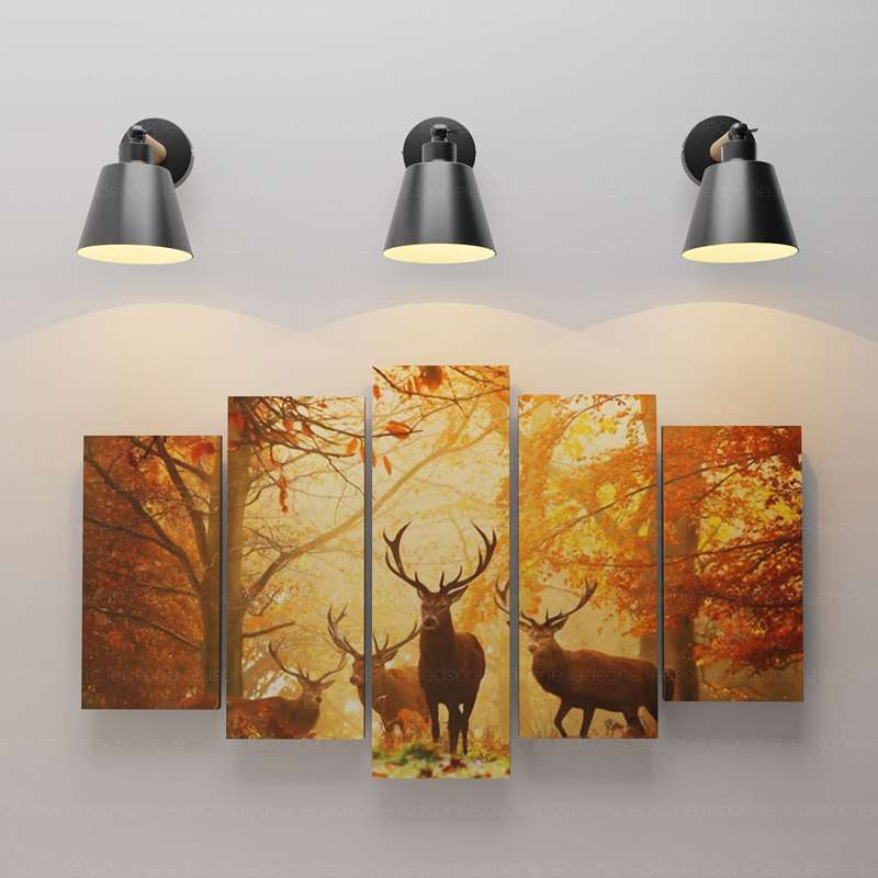 Wood & Metal Wall Light with Bell Shade – Black, Rotatable, E27 - photo 4