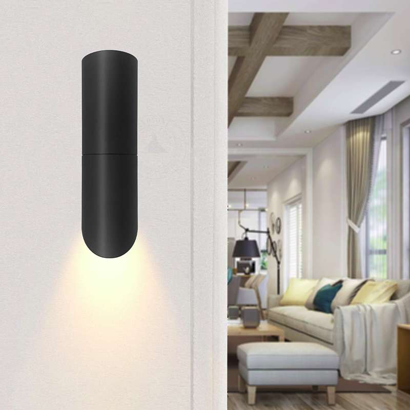 Black Aluminium Cylinder Wall Light – GU10 Downlight - photo 3