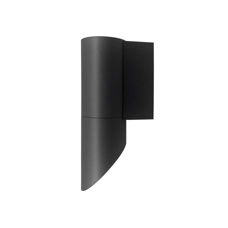 Black Aluminium Cylinder Wall Light – GU10 Downlight - Standard, No Shade, Without Bulb
