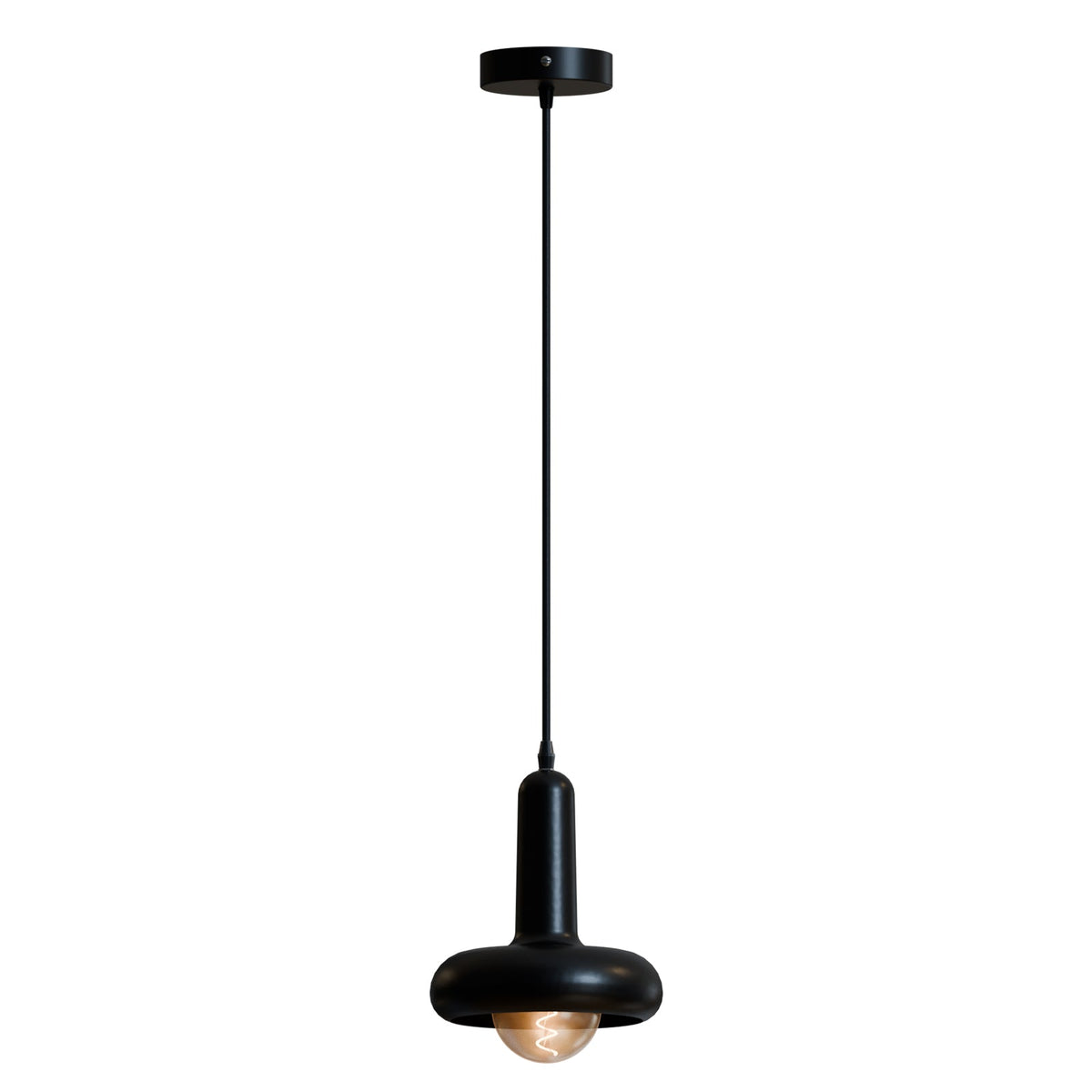 Morandi Pendant Light Adjustable for Kitchen Island - Black, No Shade (PHMF1PBRBM) (CRSF100BMPHMF1PBRBMLDSG125E274), SG125 LED Bulb 4W