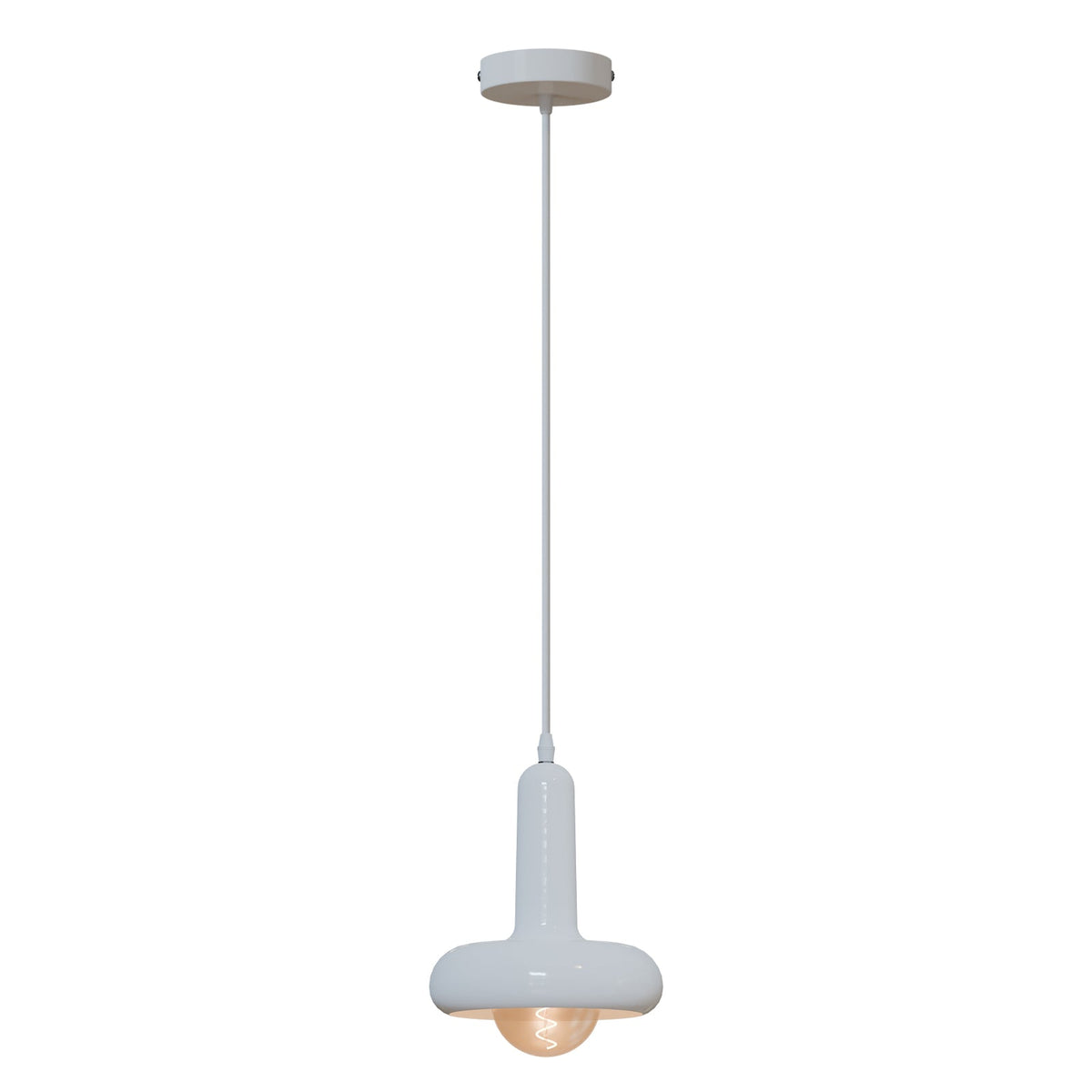 Morandi Pendant Light Adjustable for Kitchen Island - White, No Shade (PHMF1PBRWH) (CRSF100WHPHMF1PBRWHLDSG125E274), SG125 LED Bulb 4W