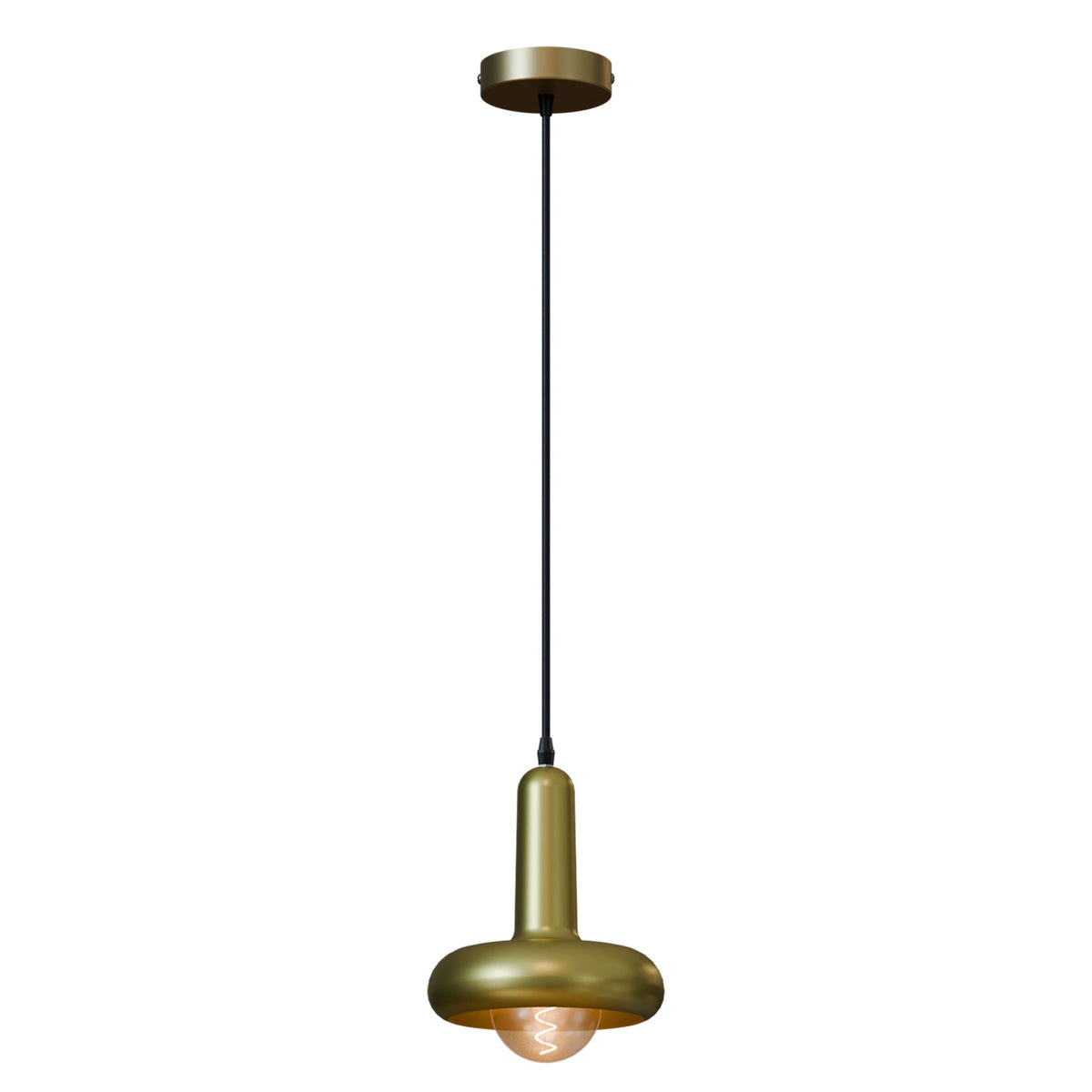 Morandi Pendant Light Adjustable for Kitchen Island - Yellow Brass, No Shade (PHMF1PBRYB) (CRSF100YBPHMF1PBRYBLDSG125E274), SG125 LED Bulb 4W