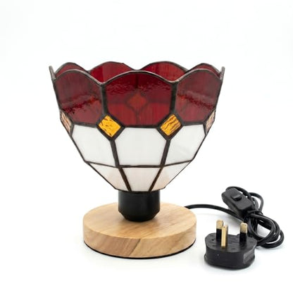 Tiffany Style Mosaic Glass Table Lamp with Wooden Base E27 - photo 9
