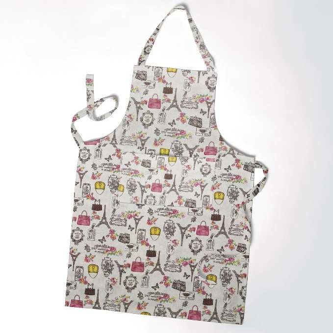 Apron with a colorful pattern on a white background