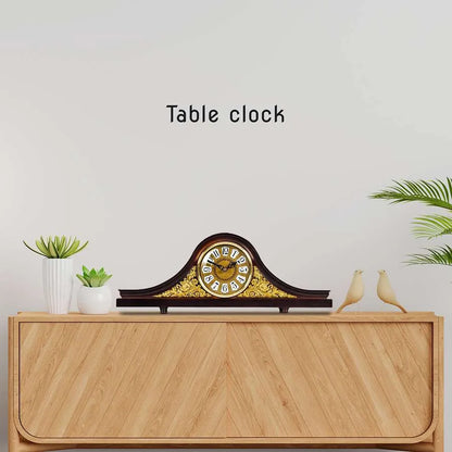 Napoleon Mantel Clock – Long Low Design, 50 cm, Brown & Gold - photo 2