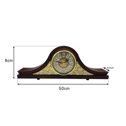 Napoleon Mantel Clock – Long Low Design, 50 cm, Brown & Gold - photo 5