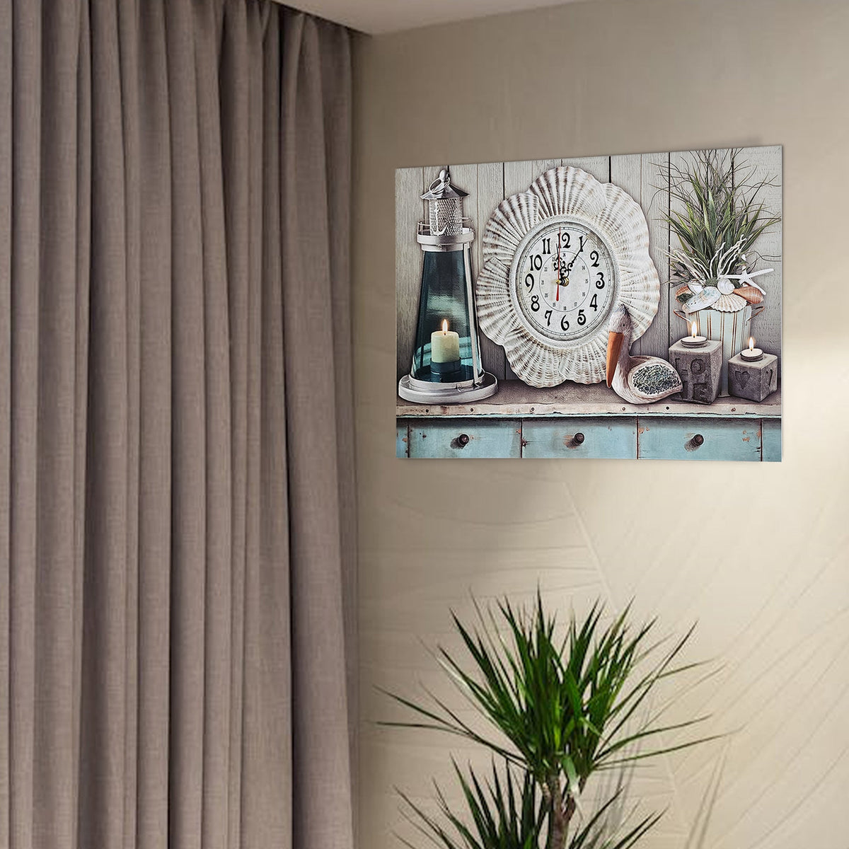 Seaside Lighthouse Picture Wall Clock – 60 x 40 cm, Wooden - photo 7