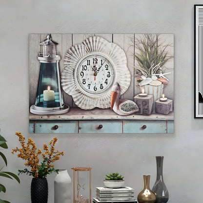Seaside Lighthouse Picture Wall Clock – 60 x 40 cm, Wooden - photo 2