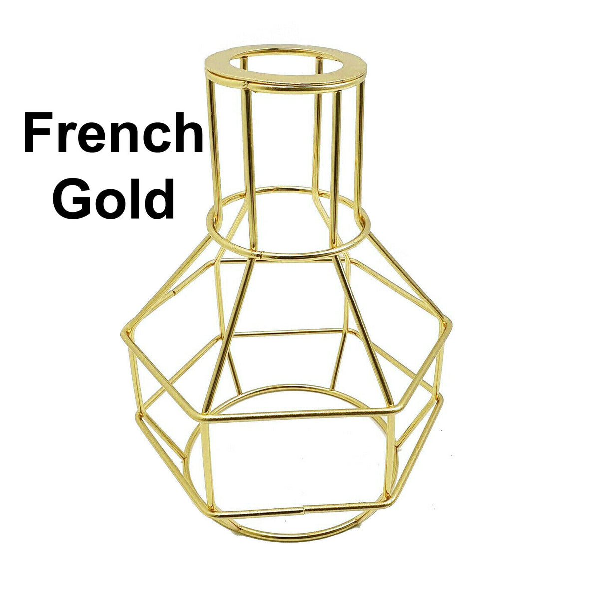 Nest Cage Lamp Shade – Easy Fit with Reducer Ring - Standard, French Gold, Single