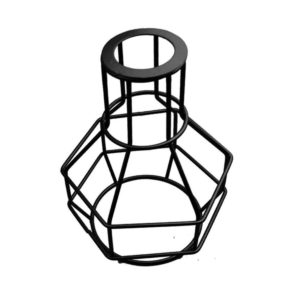 Nest Cage Lamp Shade – Easy Fit with Reducer Ring - with Reducer Ring, Black, Single