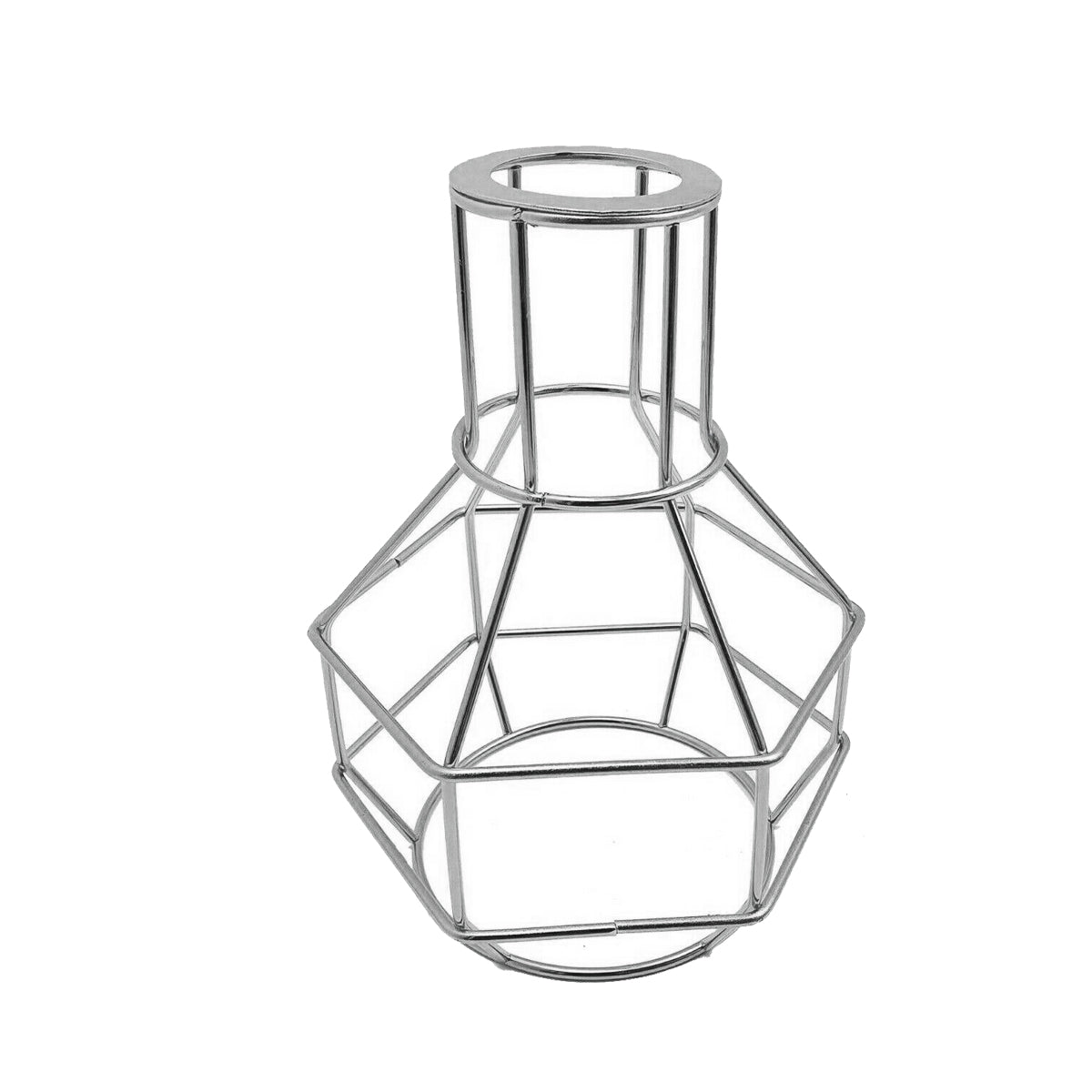 Nest Cage Lamp Shade – Easy Fit with Reducer Ring - with Reducer Ring, Chrome, Single