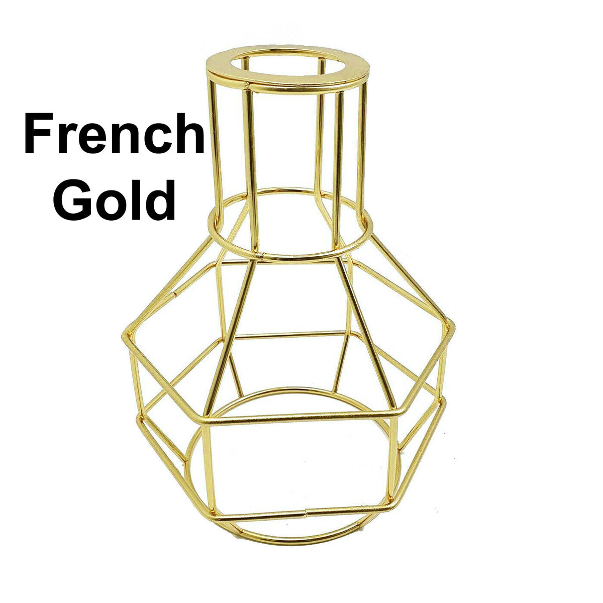 Nest Cage Lamp Shade – Easy Fit with Reducer Ring - with Reducer Ring, French Gold, Single
