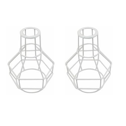 Nest Cage Lamp Shade – Easy Fit with Reducer Ring - with Reducer Ring, White, Pack of 2