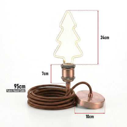 Copper Pendant Light – Novelty LED Filament Bulb or Metal Shade, E27 - photo 3