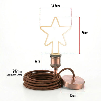 Copper Pendant Light – Novelty LED Filament Bulb or Metal Shade, E27 - photo 4