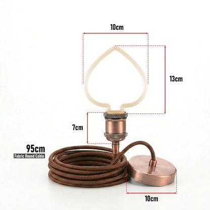 Copper Pendant Light – Novelty LED Filament Bulb or Metal Shade, E27 - photo 6