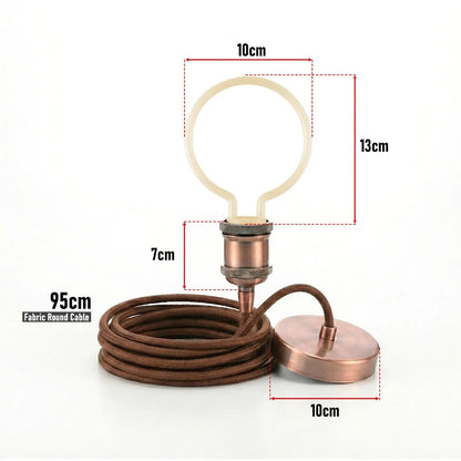 Copper Pendant Light – Novelty LED Filament Bulb or Metal Shade, E27 - photo 7