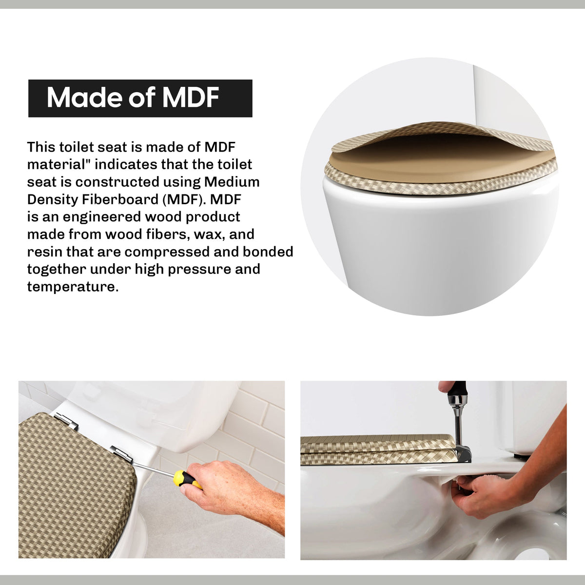 Printed MDF Toilet Seat – Quick Release, Top Fixing, 4 Designs - photo 23