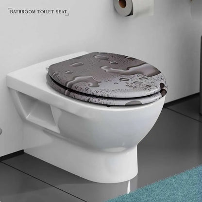 Printed MDF Toilet Seat – Quick Release, Top Fixing, 4 Designs - Water Droplets