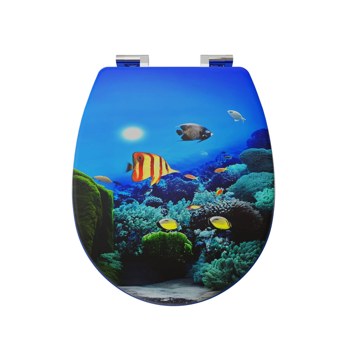Printed MDF Toilet Seat – Quick Release, Top Fixing, 4 Designs - Tropical Fish
