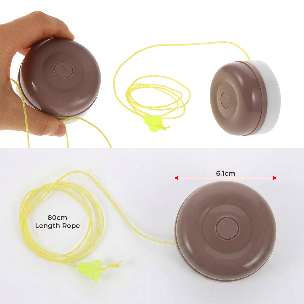 Pull Cord Light Switch 16A ON/OFF – Brown, 80 cm Cord - photo 2