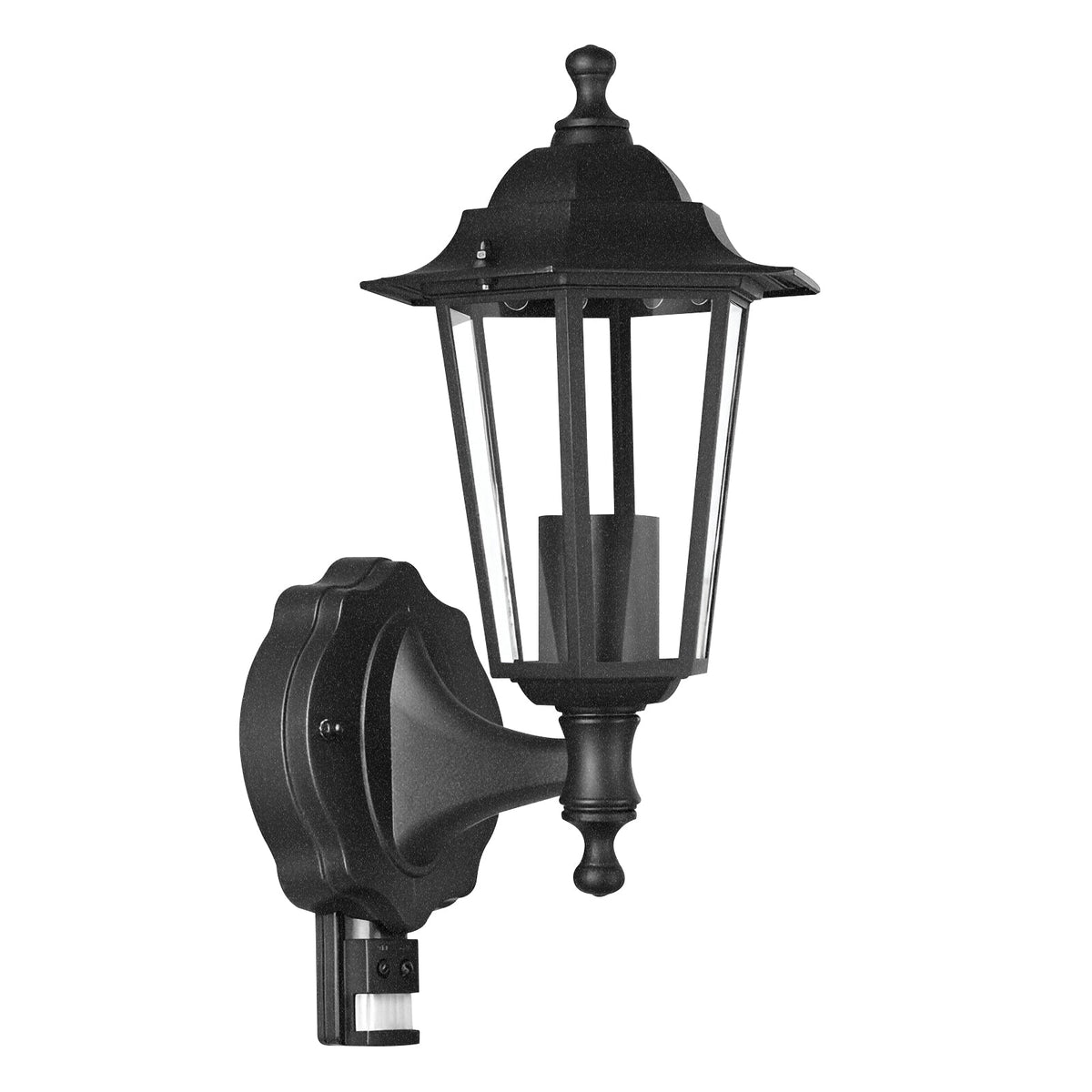 Outdoor Lantern Wall Light with PIR Sensor IP44 – Black, E27 - photo 8