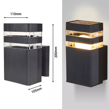 Outdoor Up Down Wall Light IP54 – Black, E27 - photo 3