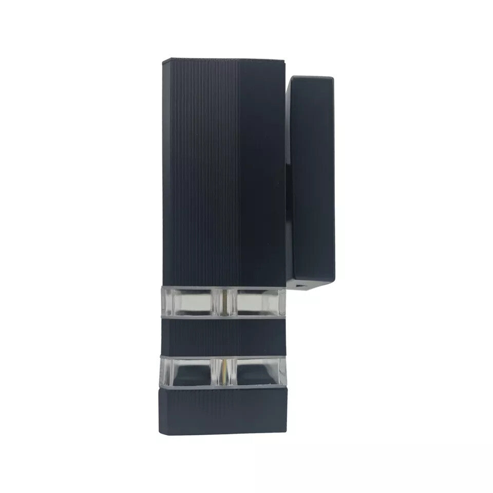 Outdoor Up Down Wall Light IP54 – Black, E27 - Black, No Shade, Without Bulb