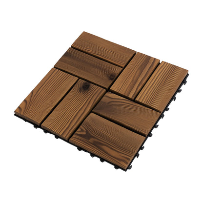 Acacia Wood Interlocking Deck Tiles – 30 x 30 cm, Packs of 4 or 12