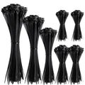 Black Nylon Cable Ties, Pack of 100 – 7 Sizes, 150 to 700 mm - 2.5 x 200 mm, 100 Ties