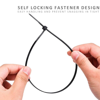 Black Nylon Cable Ties, Pack of 100 – 7 Sizes, 150 to 700 mm - photo 10