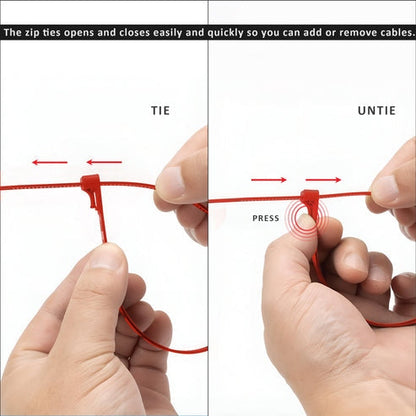 Releasable Cable Ties, Pack of 100 – 4 Colours, 3.6 or 7.2 mm Wide - photo 3