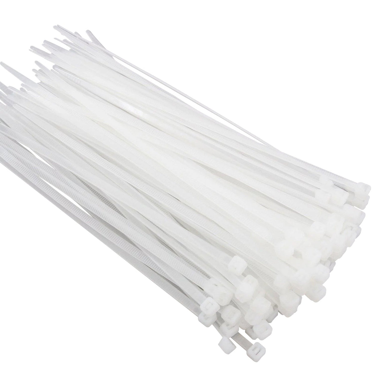 White Nylon Cable Ties, Pack of 100 – 8 Sizes, 150 to 1200 mm