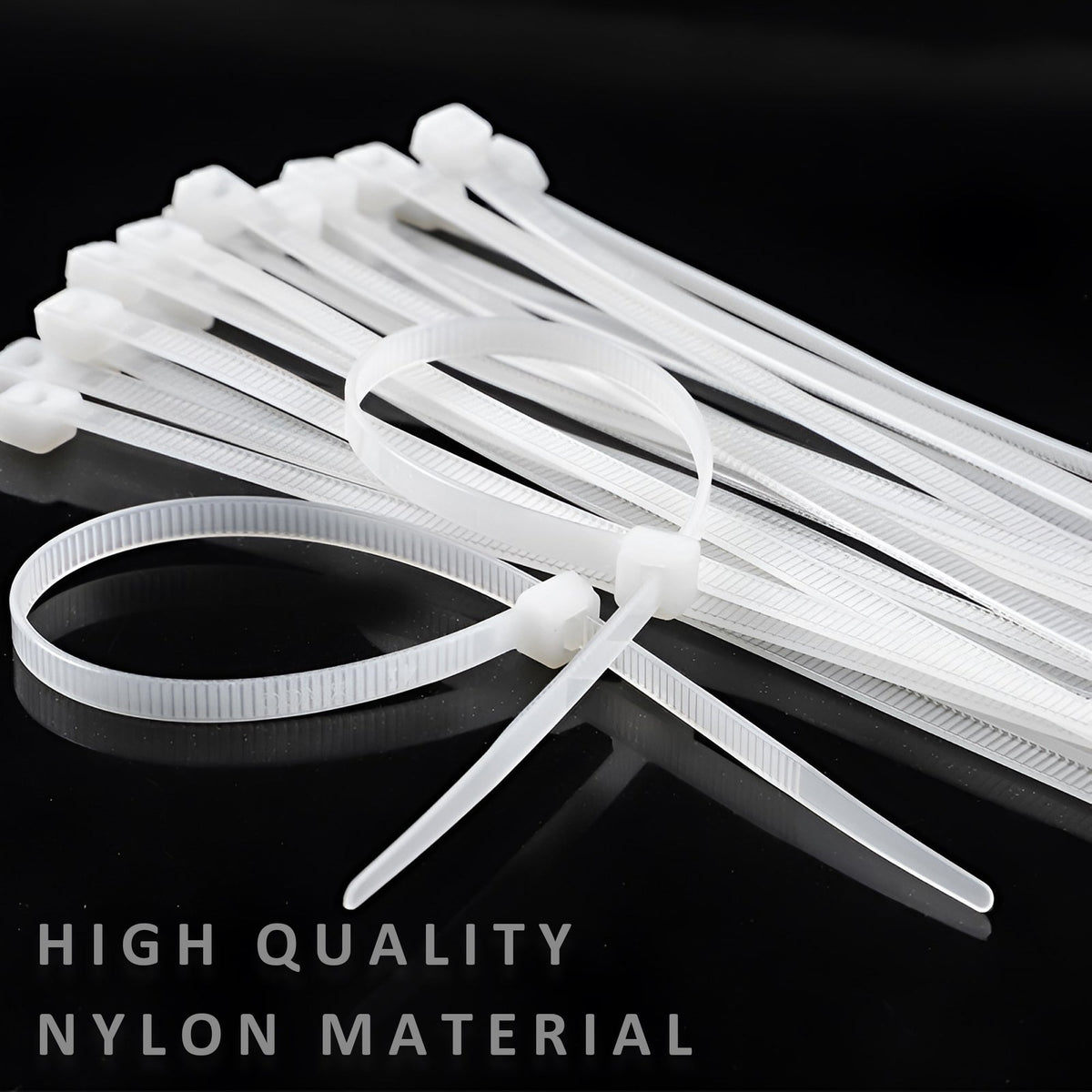 White Nylon Cable Ties, Pack of 100 – 8 Sizes, 150 to 1200 mm - photo 4