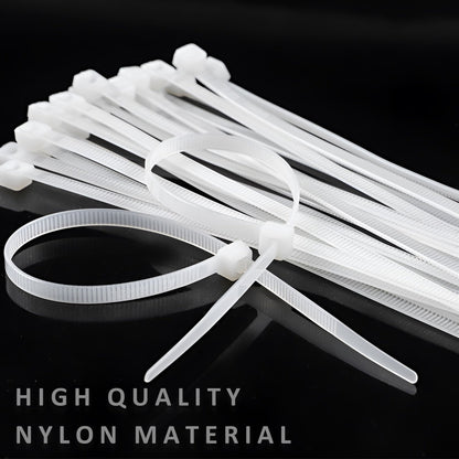 White Nylon Cable Ties, Pack of 100 – 8 Sizes, 150 to 1200 mm - photo 4