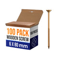 Yellow Wood Screws, Pack of 100 – 5 x 120, 6 x 80, 6 x 100 or 6 x 120 mm - 6 x 80 mm, 100 Screws