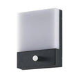 LED Wall Light with PIR Motion Sensor 12W IP54 – Black - Standard, Single, Without Bulb