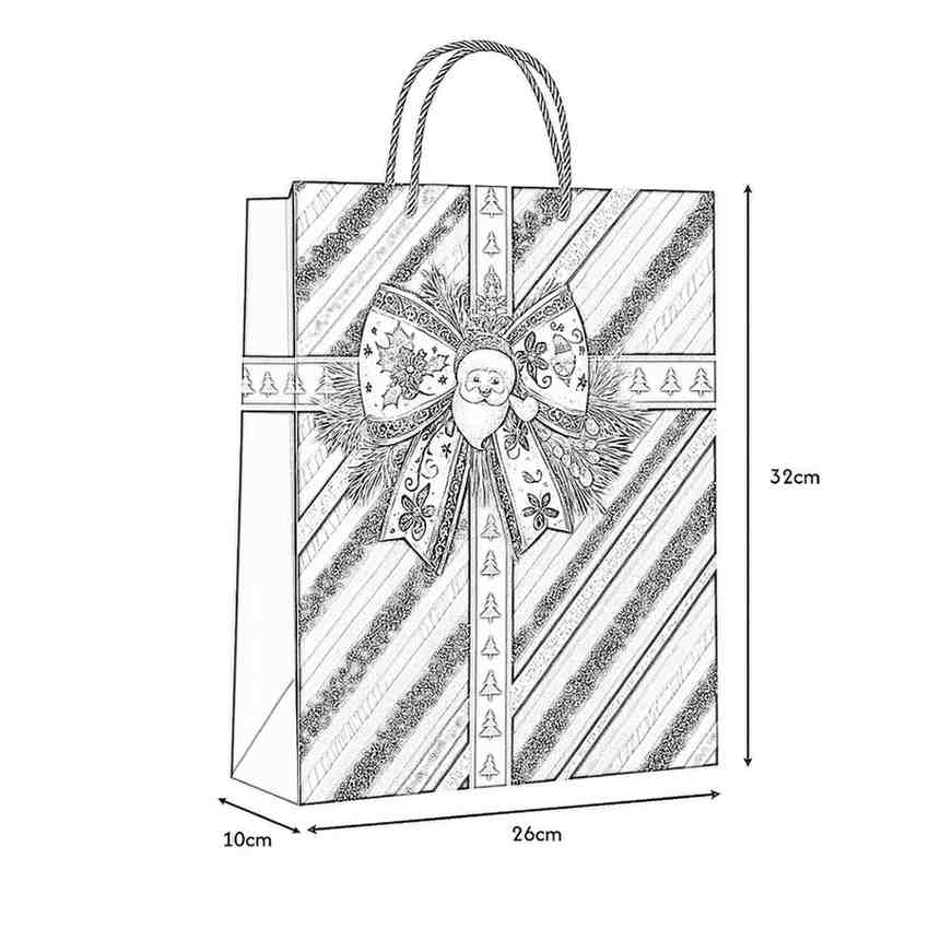 12 Pcs Christmas Theme Gift Bags with Handles and Assorted Designs ~1370