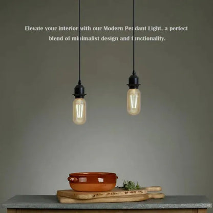 Black E27 Pendant Cable Set – Holder Only or with Clear Glass Shade - photo 3