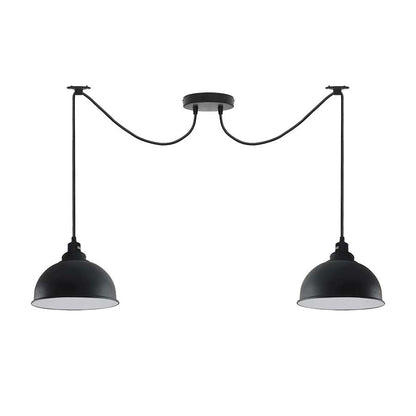2-Light Spider Pendant – Black Dome Shades, E27 - photo 5