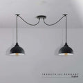 2-Light Spider Pendant – Black Dome Shades, E27