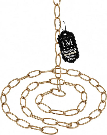 Pendant Light Chain 1 m – 8 Finishes, Single or Packs - French Gold, Single, Standard
